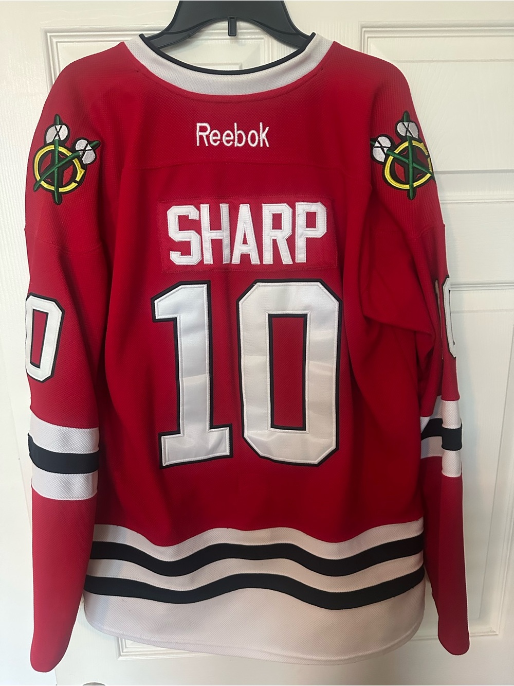 Reebok Rbk Canada Chicago Blackhawks Patrick Sharp #10 Red NHL Hockey Jersey